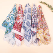 Set of 5 Soft Cotton Bandanas for Men & Women, Unisex Bandana Headband Wrap, Organic Cotton Bandanas